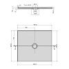Polysan MIRAI 90 x 80 cm sprchová vanička obdélníková z litého mramoru 73167 levá