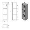 Aqualine Zoja 45463 policová skříňka k zrcadlu Korin 20 x 70 x 12 cm bílá