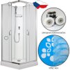 2591 10 sprchovy box smaragd model 1 ctverec 90 x 90 cm s vanickou z liteho mramoru matne chinchila sklo