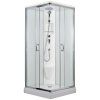 2600 13 sprchovy box smaragd model 3 ctverec s vanickou z liteho mramoru sedatkem polickou a stropem s horni sprchou cire sklo