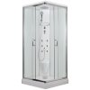 2576 13 masazni sprchovy box smaragd model 5 ctverec s vanickou z liteho mramoru masaznimi tryskami a stropem s horni sprchou cire sklo