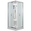 2582 9 parni sprchovy box smaragd model 8 ctverec s vanickou z liteho mramoru sedatkem radiem parnim vyvijecem a stropem s horni sprchou cire sklo