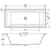 Riho Still Square Led L 180 x 80 cm vana akrylátová obdélníková bílá B099004005