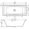 Riho Still Square Led R 170 x 75 cm vana akrylátová obdélníková bílá B100003005