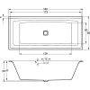 Riho Still Square Led R 180 x 80 cm vana akrylátová obdélníková bílá B099003005
