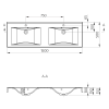 Sapho Flavia 68154 dvojumyvadlo 150 x 50 cm