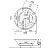 Santech MONTE O 160 cm SAMON160 vana akrylátová