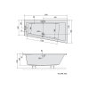 Polysan ANDRA R 170 x 90 x 45 cm asymetrická vana pravá černá mat 81511.21