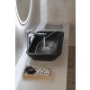 Sapho BLOK kamenné umyvadlo 60 x 11 x 35 cm Marquin černý matný 2401-39