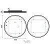 Nimco 28000 LED zrcadlo kulaté podsvícené 80 x 80 cm s dotykovým senzorem černá ZPC 28002RV-90