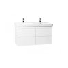 Krajcar PLX Push koupelnová skříňka s dvojumyvadlem 120 x 65 x 46,5 cm bílá PLX120