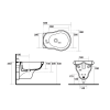 Sapho Kerasan Retro bidet závěsný 38 x 34 x 52 cm bílý 102601