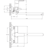 Bruckner Baron vanová baterie nástěnná 150 mm s otočným ramínkem chrom 612.025.1