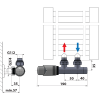 Bruckner Wicher připojovací sada ventilů termostatická pro středové připojení 50 mm bílá 600.311.4