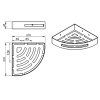 Gedy SMART rohová police do sprchy 210 x 45 x 210 mm nerez mat 247938