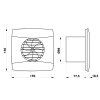 Cata UC-10 TH koupelnový ventilátor axiální s automatem 8W potrubí 100 mm bílá 01200200