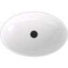 Polysan Banera Oval umyvadlo na desku 60 x 40 cm bez otvoru pro baterii bez přepadu litý mramor bílá béžová mat 14397.82