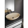 Polysan Banera Oval umyvadlo na desku 60 x 40 cm bez otvoru pro baterii litý mramor béžová mat 14397.81