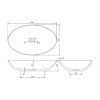 Polysan Banera Oval umyvadlo na desku 60 x 40 cm bez otvoru pro baterii bez přepadu litý mramor bílá hnědá mat 14397.72