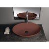 Polysan Banera Oval umyvadlo na desku 60 x 40 cm bez otvoru pro baterii bez přepadu litý mramor hnědá mat 14397.71