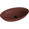 Polysan Banera Oval umyvadlo na desku 60 x 40 cm bez otvoru pro baterii bez přepadu litý mramor hnědá mat 14397.71