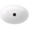 Polysan Banera Oval umyvadlo na desku 60 x 40 cm bez otvoru pro baterii bez přepadu litý mramor bílá antracit mat 14397.52