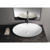 Polysan Banera Oval umyvadlo na desku 60 x 40 cm bez otvoru pro baterii bez přepadu litý mramor bílá antracit mat 14397.52