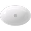 Polysan Banera Oval umyvadlo na desku 60 x 40 cm bez otvoru pro baterii litý mramor bílá 14397