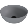Polysan Banera Round umyvadlo na desku 39 cm bez otvoru pro baterii bez přepadu litý mramor šedá mat 14337.31