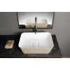 Polysan Banera Square umyvadlo na desku 50 x 36 cm litý mramor bílá béžová mat 14596.82