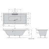 Polysan Cascata obdélníková vana 185 x 85 cm kaskáda černá akrylát bílá 73836.102