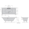 Polysan Cascata obdélníková vana 185 x 85 cm kaskáda bílá akrylát bílá 73836.101