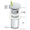 Omp Tea umyvadlová výpust 5/4 click-clack velká zátka max 80 mm zlatá matná 7533.370.5.36