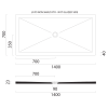 GSI Extra Flat obdélníková sprchová vanička 140 x 70 x 2 cm keramika bílá mat 46140709