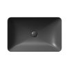 GSI Pura obdélníkové umyvadlo na desku 60 x 38 cm bez otvoru pro baterii bez přepadu keramické černá mat 883726