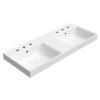 GSI Nubes dvojumyvadlo 120 x 50 cm broušená spodní hrana 3 otvory pro baterii s přepadem keramické bílá ExtraGlaze 96259311