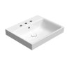 GSI Nubes obdélníkové umyvadlo 60 x 50 cm 3 otvory pro baterii s přepadem keramické bílá ExtraGlaze 9631311
