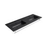 GSI Pura obdélníkové dvojumyvadlo Slim 122 x 46 cm s otvorem pro baterii s přepadem keramické černá mat 8888126