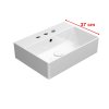 GSI Kube X obdélníkové umyvadlo 50 x 37 cm broušená spodní hrana 3 otvory pro baterii s přepadem keramické bílá ExtraGlaze 94479311