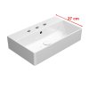 GSI Kube X obdélníkové umyvadlo 60 x 37 cm broušená spodní hrana 3 otvory pro baterii s přepadem keramické bílá ExtraGlaze 94549311