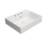 GSI Kube X obdélníkové umyvadlo 60 x 47 cm broušená spodní hrana 3 otvory pro baterii s přepadem keramické bílá mat 94319309