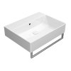 GSI Kube X obdélníkové umyvadlo 60 x 47 cm broušená spodní hrana bez otvoru pro baterii s přepadem keramické bílá ExtraGlaze 94319011