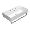 GSI Kube X obdélníkové umyvadlo 70 x 37 cm broušená spodní hrana 3 otvory pro baterii s přepadem keramické bílá ExtraGlaze 94559311
