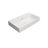 GSI Kube X obdélníkové umyvadlo 80 x 47 cm broušená spodní hrana bez otvoru pro baterii s přepadem keramické bílá mat 94229009