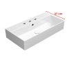 GSI Kube X obdélníkové umyvadlo 70 x 37 cm 3 otvory pro baterii s přepadem keramické bílá ExtraGlaze 9455311
