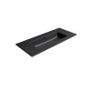 GSI Pura obdélníkové umyvadlo Slim 102 x 46 cm bez otvoru pro baterii s přepadem keramické černá mat 8886026