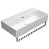 GSI Kube X obdélníkové umyvadlo 70 x 37 cm bez otvoru pro baterii s přepadem keramické bílá ExtraGlaze 9455011