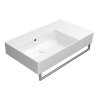 GSI Kube X obdélníkové umyvadlo 80 x 47 cm bez otvoru pro baterii s odkládací plochou vpravo s přepadem keramické bílá ExtraGlaze 9456011
