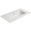 GSI Pura obdélníkové umyvadlo Slim 82 x 46 cm bez otvoru pro baterii s přepadem keramické bílá mat 8885109