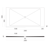 GSI Extra Flat obdélníková sprchová vanička 200 x 100 x 2 cm keramika černá mat 46201026